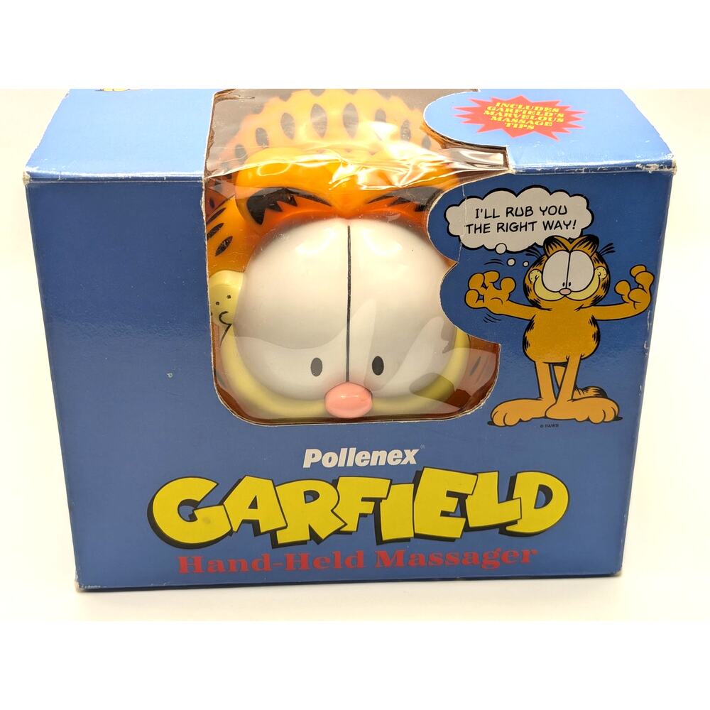 GARFIELD Hand Held Massager Pollenex Vintage Desk Toy w Box 1980s